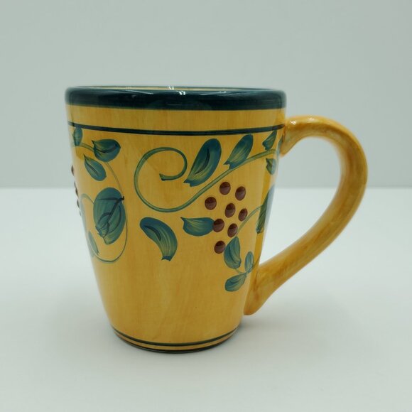 Whole Home French Country Berries En Provence Mugs Embossed Berries Green Leaves - Picture 8 of 9